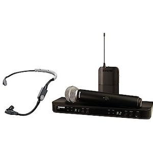 Shure BLX1288/SM35 UHF Draadloos Microfoonsysteem - Perfect voor diverse toepassingen - 14 uur Batterijduur, 100m Bereik | Inclusief Handheld & Headset Microfoons, Dubbele Kanaalontvanger | S8 Band