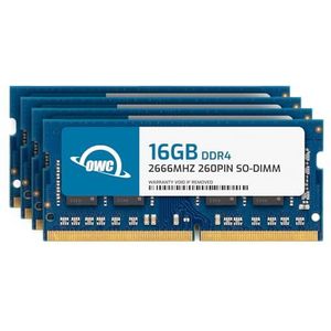 OWC - 64 GB OWC Memory Upgrade Kit - 4 x 16 GB PC21300 DDR4 2666 MHz SO-DIMM's voor 27 inch iMac met Retina 5K (2019-2020) en compatibele pc's