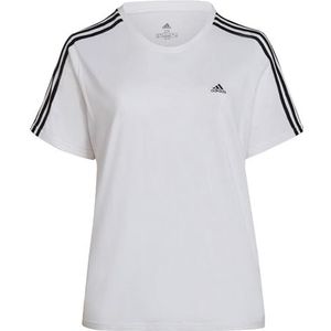 adidas, Loungewear Essentials Slim 3-Stripes T-shirt, zwart, wit, 4X, dames