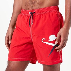 Hackett London Split Logo Shorts voor heren, 2 fnracing rood, XS