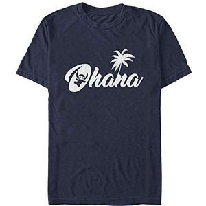 Disney Classics Lilo & Stitch Sillhouette Ohana Organic T-shirt met korte mouwen, marineblauw, L, donkerblauw, L