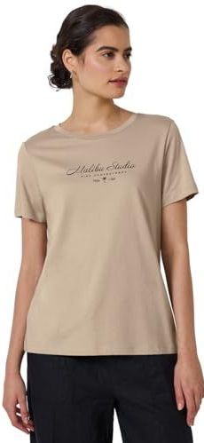 Street One - Studio - Dames Shirt - Beige - Korte Mouwen