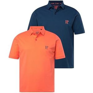 JP 1880 Heren grote maten grote maten Menswear L-8XL T-shirts, basic, 2-pack, ronde hals, tot 8XL 702637, koraalrood, 6XL