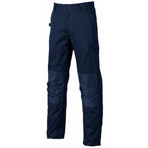 U-Power werkbroek voor heren, cargobroek met elastische taille, met zakken voor kniebeschermers, meerdere zakken, comfortabele stof, duurzame buitenkleding voor zwaar gebruik - Deep Blue 44