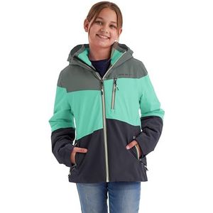 killtec Meisjes Functionele jas met capuchon en sneeuwvanger/outdoorjas is waterdicht KOW 170 GRLS JCKT, dark peppermint, 116, 40927-000