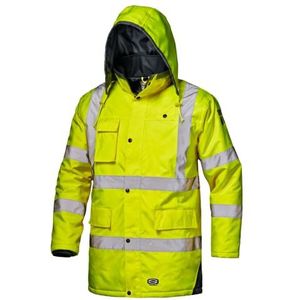 SIR SAFETY - MOTORWAY - Werkjas - Geel - Hi Vis Reflecterend - Waterdicht - Winddicht - Gevoerd