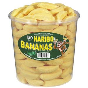 Haribo Schuim Bananen - silo 150 stuks - Doos 6 silo's