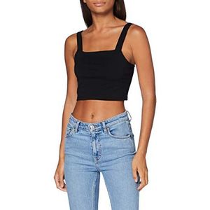 Urban Classics Dames bovenstuk T-shirt met crop top voor dames,zwart,XL