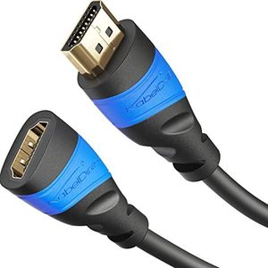 KabelDirekt – 2x HDMI Verlengkabel met speciale A.I.S. afscherming – 2 m (4K@60Hz voor Ultra HD, HDMI Extender voor PS4/PS5/Xbox, compatibel met HDMI 2.0/1.4, ARC, Highspeed met Ethernet)