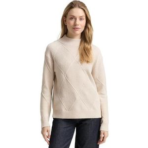 TOM TAILOR - Trui - Crème - Knitwear - Lange Mouw - Losse Pasvorm