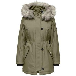 ONLY Lange parka voor dames, Zeemeermin/Detail: natuurlijk bont, L