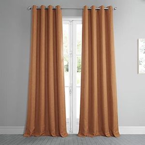 HPD Half Price Drapes BOCH-LN18517-120-GR Faux Linnen Grommet Verduisteringskamer verduistering gordijn (1 paneel), 50 X 120, woestijn oranje