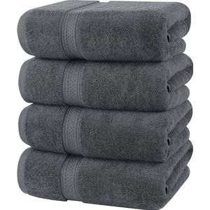 Utopia Towels - Badhanddoekenset, 4-pack - Premium 100% Ring Spun Cotton - Snel droog, zeer absorberend, zacht aanvoelende handdoeken, perfect voor dagelijks gebruik, 69 x 137 cm (Grijze)