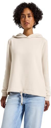 Street One - Dames Hoodie - Beige - Met Galonstrepen