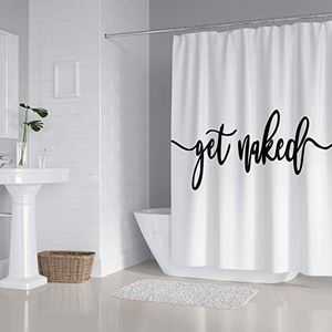 Douchegordijn, 180 x 220 cm, vintage douchegordijn voor bad, verzwaarde