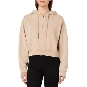 Replay Dames cropped capuchontrui, 803 Light Taupe, S