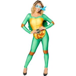 Amscan Volwassen Womens Officiële Teenage Mutant Ninja Turtles Licentie TMNT Fancy Dress Kostuum met verwisselbare Eyemasks, Groen, 44/46 NL