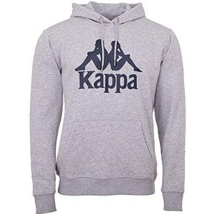 Kappa Heren Taino sweatshirt Authentic | capuchontrui, retro-look hoodie, pullover sweater lang shirt, regular fit, maat S-XXL, grijs, 21