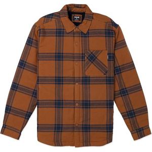 Portland Sherpa Lined flanellen shirt met lange mouwen voor heren, Euro Bruin, L