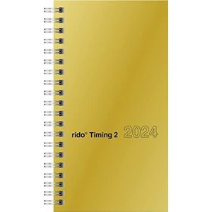 rido/idé Weekkalender model Timing 2 2024 2 pagina's = 1 week bladgrootte 9,3 x 17,2 cm goudkleurig