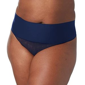 Maidenform Dames Tame Your Tummy Shaping Lace Thong met cool comfort taille-shapewear, marineblauwe kant., XXL