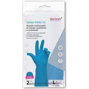 Bericah, Sensi Food 33, industriële handschoenen van nitril, maat L, 1 paar