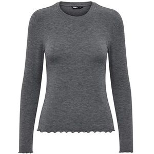 ONLY Dames Onlamour L/S Top JRS Noos shirt met lange mouwen, dark grey melange, XXS