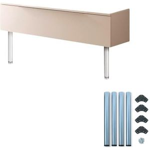 Set van 4 verstelbare stalen tafelpoten - set poten voor tafel en bureau Ø 60 mm, hoogte 830-850 mm, grijs verchroomd