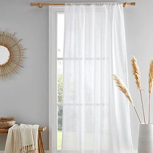 Drift Home - Kayla - Voile paneel met sleuf aan de bovenkant - 140 x 182 cm breed (140 x 182 cm) in wit