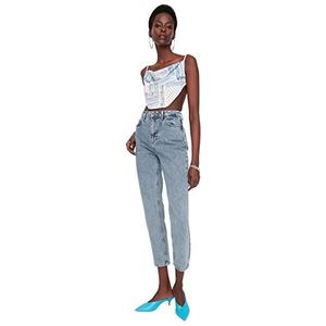 Trendyol Dames Dames Dames Hoge Taille Bootcut & Uitlopende Jeans, Lichtblauw, 36, Lichtblauw, 62