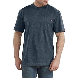 Dickies Heren T-shirt met ronde hals, Heathered, Oostzeeblauw gemêleerd, XL