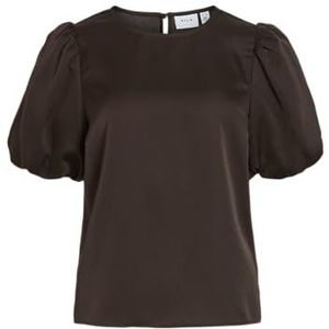 VILA - Blouse 'VIEllette' - Donkerbruin - Blouseshirt
