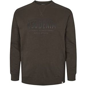 North 56Denim - Sweatshirt - 100% Katoen - 0666 Peat, schartze olijven, XL/Groten moten