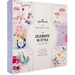 Hallmark Verjaardagskaarten - Multipack van 20 in 20 Floral Designs