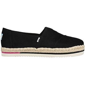 TOMS Alpargata Plateau touw voor dames, Zwarte zware keperstof, 41 EU