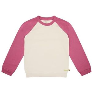 loud + proud Meisjes Sweat met raglanmouwen, GOTS-gecertificeerd sweatshirt, Vanilla/rouge, 86-92