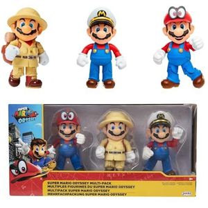 Nintendo Super Mario 406534 Super Mario Odyssey 3-pack, 10 cm figuren, kleurrijk, 10 cm