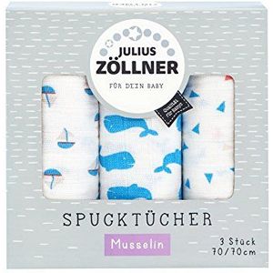 Spuckdoeken 3-pack, 70x70 cm, walvis blauw