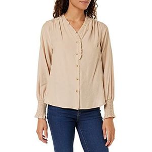 Peppercorn Maibritt blouse met lange mouwen | Beige blouses voor dames VK | Lente dames tops | Maat XL
