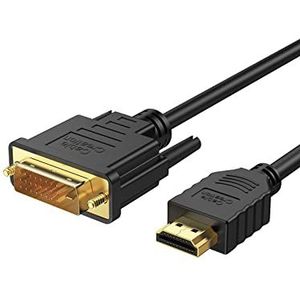 DVI naar HDMI-kabel, CableCreation 1,5 m bidirectionele HDMI-stekker naar DVI-stekker (24 + 1), HDMI DVI-adapter voor Raspberry Pi, Roku, Xbox One, laptop, Blue-Ray, ondersteunt 1080P
