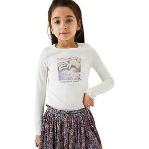 Garcia Kids T-shirt met lange mouwen voor meisjes, gebroken wit (53), 116 cm