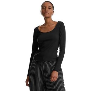 Urban Classics - Dames Shirt - Zwart - Slim Fit - Lange Mouwen