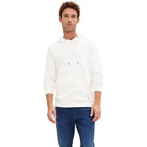 TOM TAILOR Uomini Basic hoodie sweatshirt 1034361, 10332 - Off White, XL