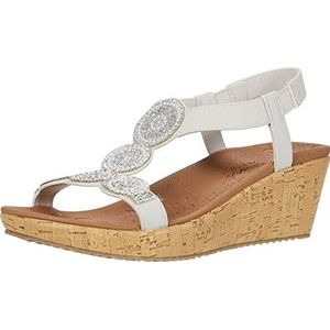 Skechers Dames Beverlee-Date Glam Wedge Sandaal, ONS, Beige, 36.5 EU