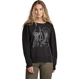 G-STAR RAW Dames Figure Print Sweatshirt, zwart (Dk Black B782-6484), S