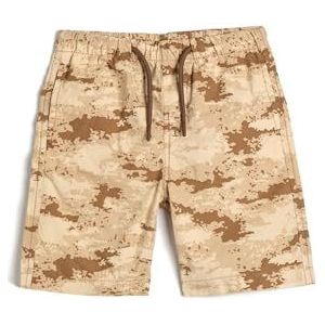 Koton Boys's bermuda militaire zakken trekkoord katoenen shorts, beige design (0d5), 5-6 Jaar