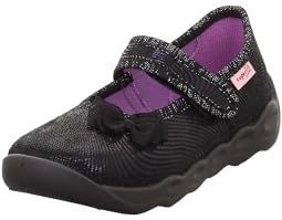 Huisschoenen - BUBBLE - Contrast Voering - Versterkte Hak - Velcro Sluiting - Ronde Neus - Glitterend - Flexibele Zool