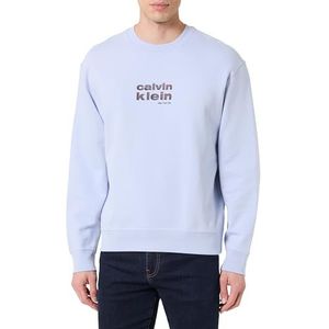Calvin Klein Heren LS 350FLEECE RETRO GRAPHIC CREWN LV04LE250G, PAARS, M, Paars (Casual Blauw), M