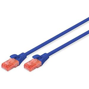 DIGITUS LAN kabel Cat 6 - 0.25m - RJ45 netwerkkabel - UTP niet afgeschermd - Compatibel met Cat-6A & Cat-5e - Blauw