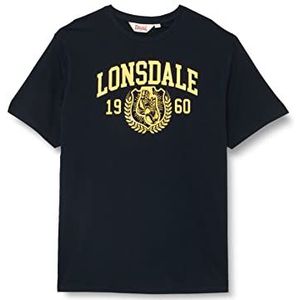 Lonsdale Staxigoe T-shirt voor heren, donkerblauw/geel, XXL